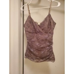 White House Black Market Womens Small Silver Gray dressy Sleeveless Top